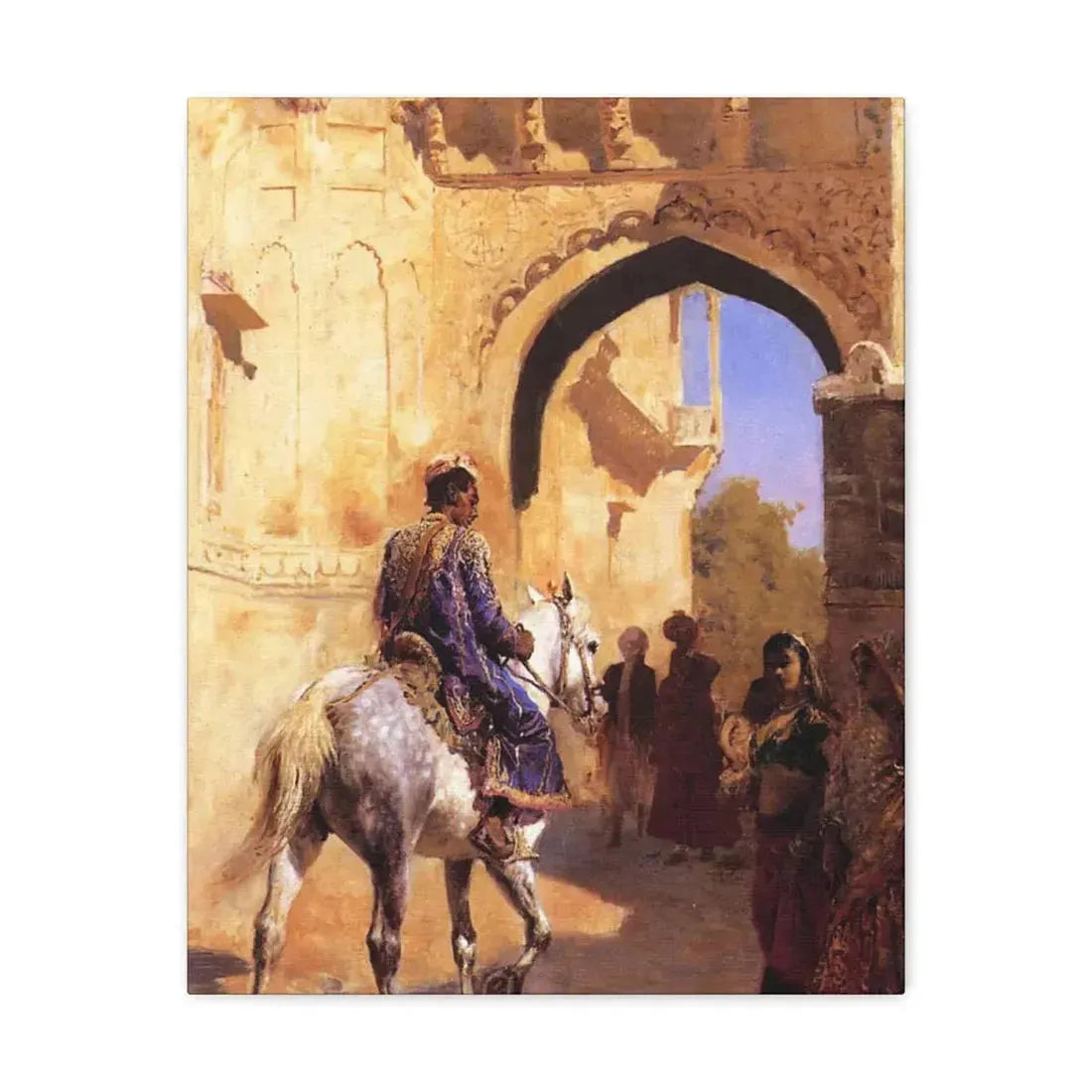 Edwin Lord Weeks (1849-1903) Street Scene in India c1884-1889 - Canvas Wall Art 16″ x 20″ 1.25" - The Sticker Space