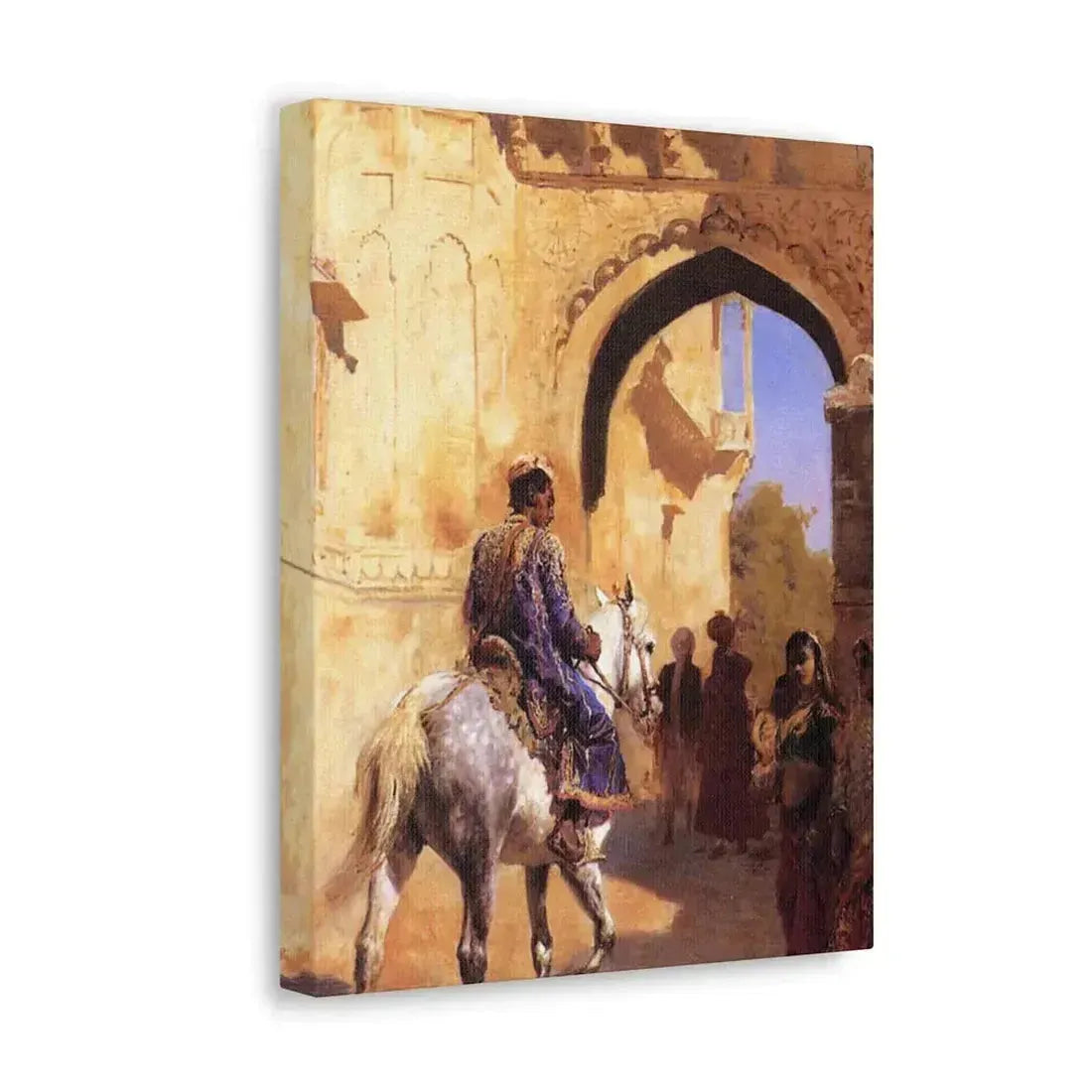 Edwin Lord Weeks (1849-1903) Street Scene in India c1884-1889 - Canvas Wall Art - The Sticker Space