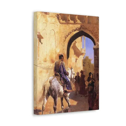 Edwin Lord Weeks (1849-1903) Street Scene in India c1884-1889 - Canvas Wall Art - The Sticker Space