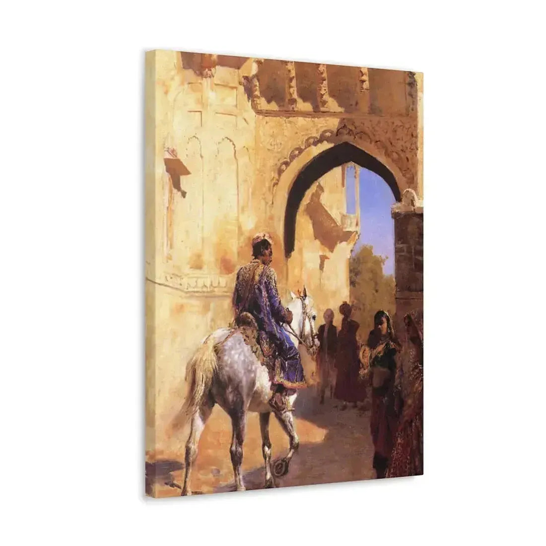 Edwin Lord Weeks (1849-1903) Street Scene in India c1884-1889 - Canvas Wall Art - The Sticker Space