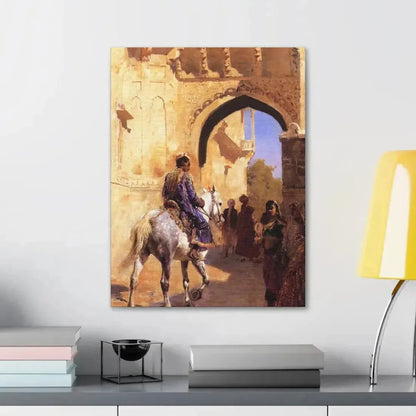 Edwin Lord Weeks (1849-1903) Street Scene in India c1884-1889 - Canvas Wall Art - The Sticker Space