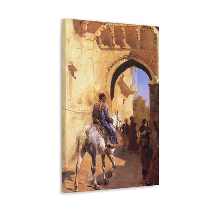 Edwin Lord Weeks (1849-1903) Street Scene in India c1884-1889 - Canvas Wall Art - The Sticker Space