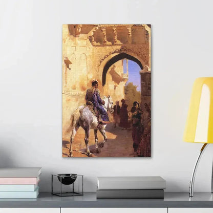 Edwin Lord Weeks (1849-1903) Street Scene in India c1884-1889 - Canvas Wall Art - The Sticker Space