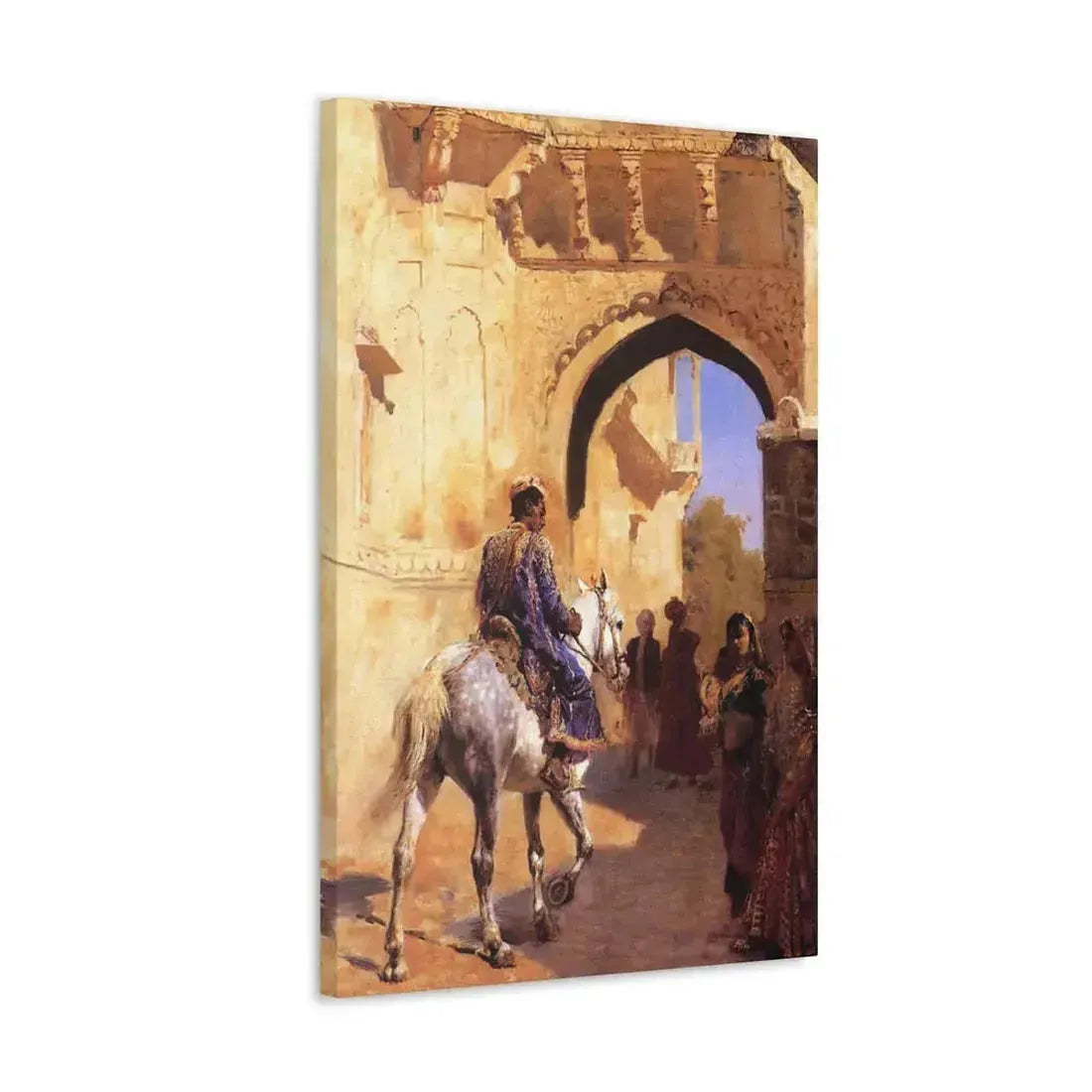 Edwin Lord Weeks (1849-1903) Street Scene in India c1884-1889 - Canvas Wall Art - The Sticker Space