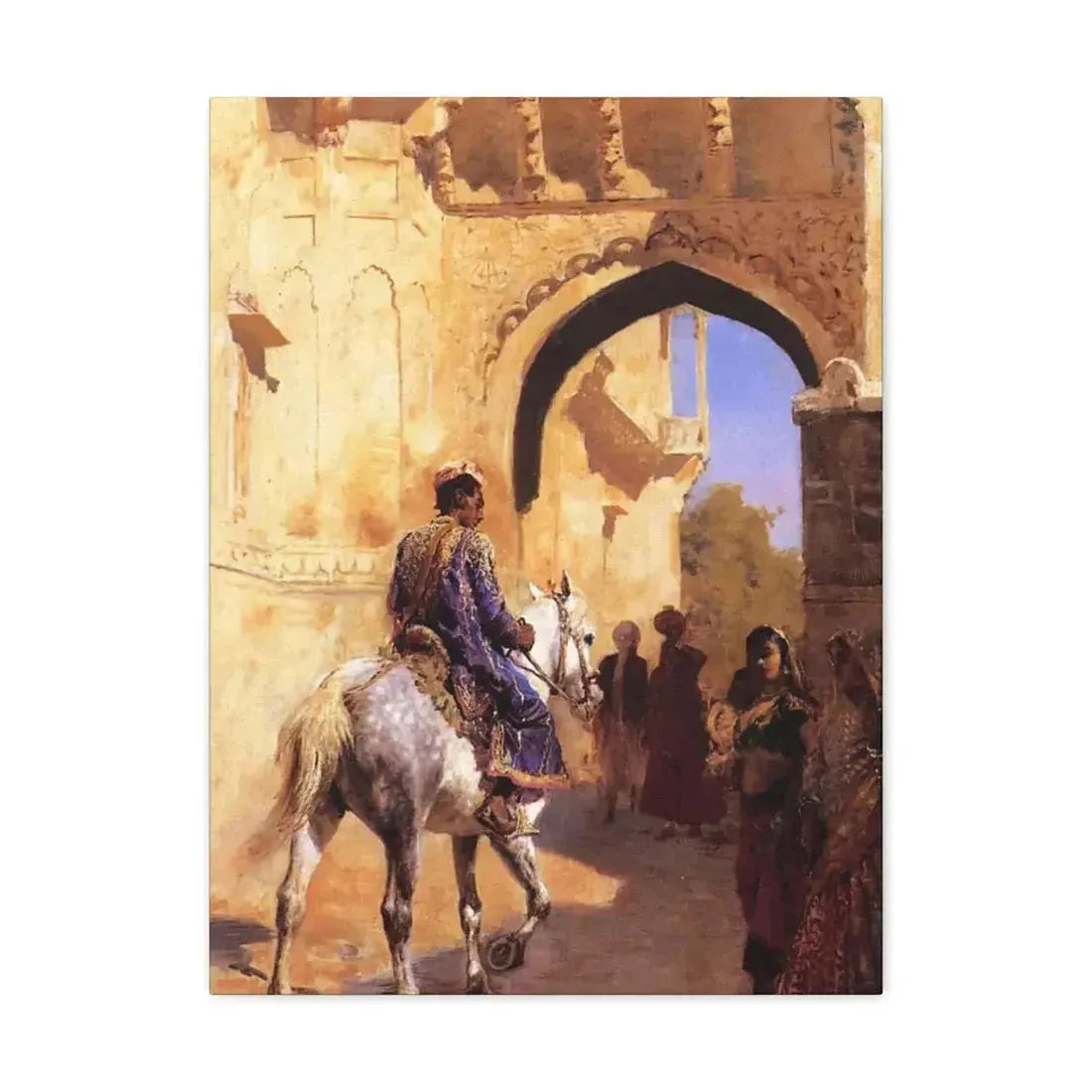 Edwin Lord Weeks (1849-1903) Street Scene in India c1884-1889 - Canvas Wall Art - The Sticker Space