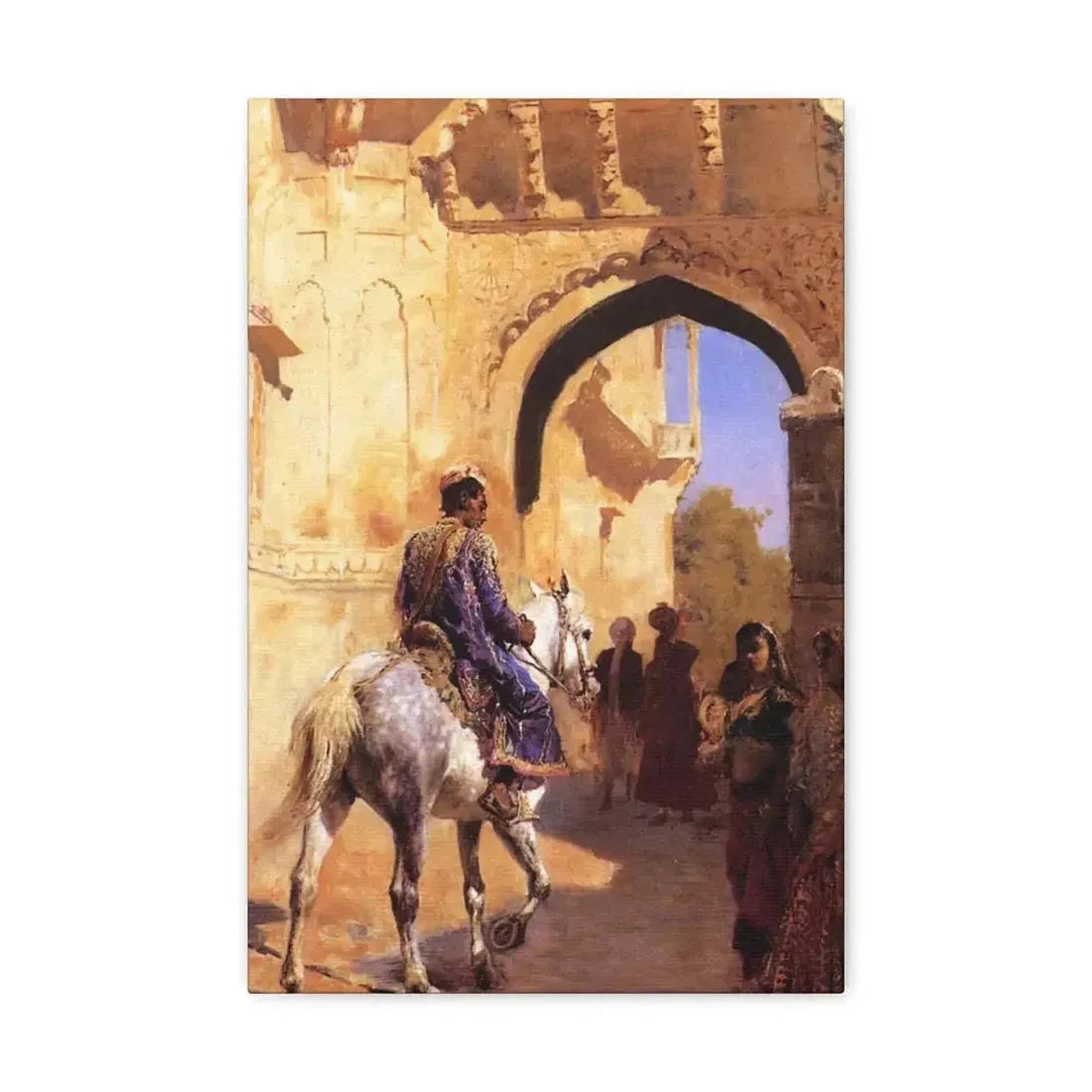 Edwin Lord Weeks (1849-1903) Street Scene in India c1884-1889 - Canvas Wall Art - The Sticker Space