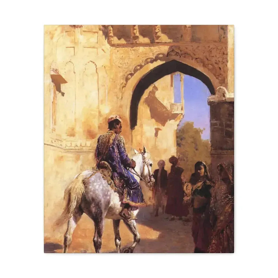 Edwin Lord Weeks (1849-1903) Street Scene in India c1884-1889 - Canvas Wall Art - The Sticker Space