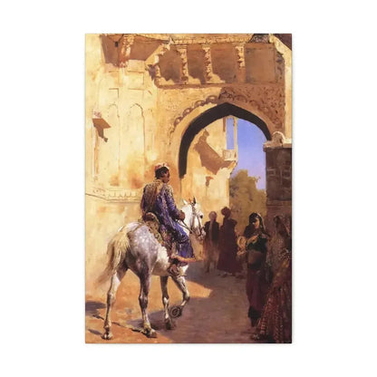 Edwin Lord Weeks (1849-1903) Street Scene in India c1884-1889 - Canvas Wall Art - The Sticker Space