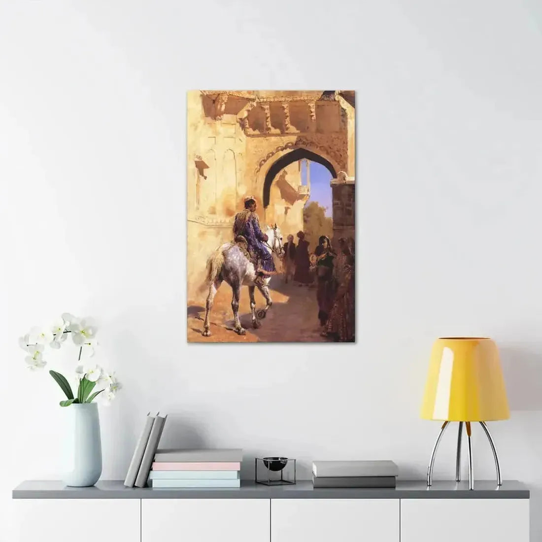 Edwin Lord Weeks (1849-1903) Street Scene in India c1884-1889 - Canvas Wall Art - The Sticker Space