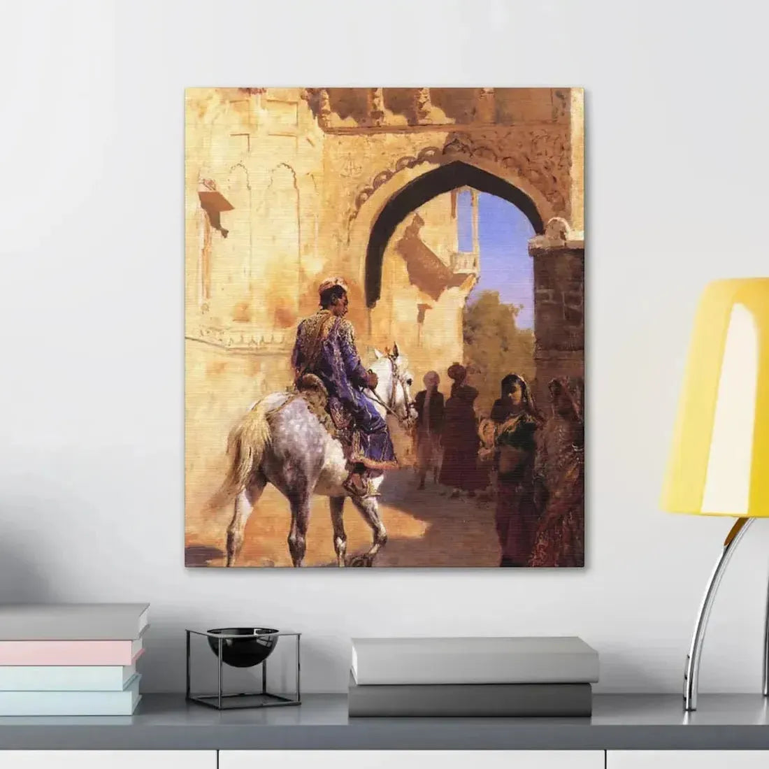 Edwin Lord Weeks (1849-1903) Street Scene in India c1884-1889 - Canvas Wall Art - The Sticker Space