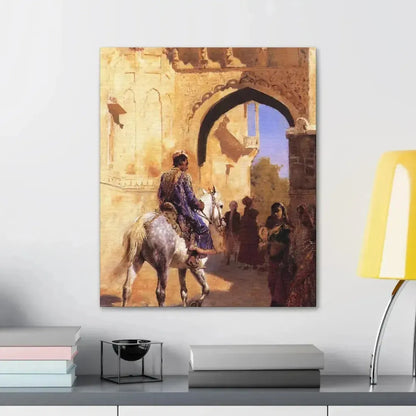 Edwin Lord Weeks (1849-1903) Street Scene in India c1884-1889 - Canvas Wall Art - The Sticker Space