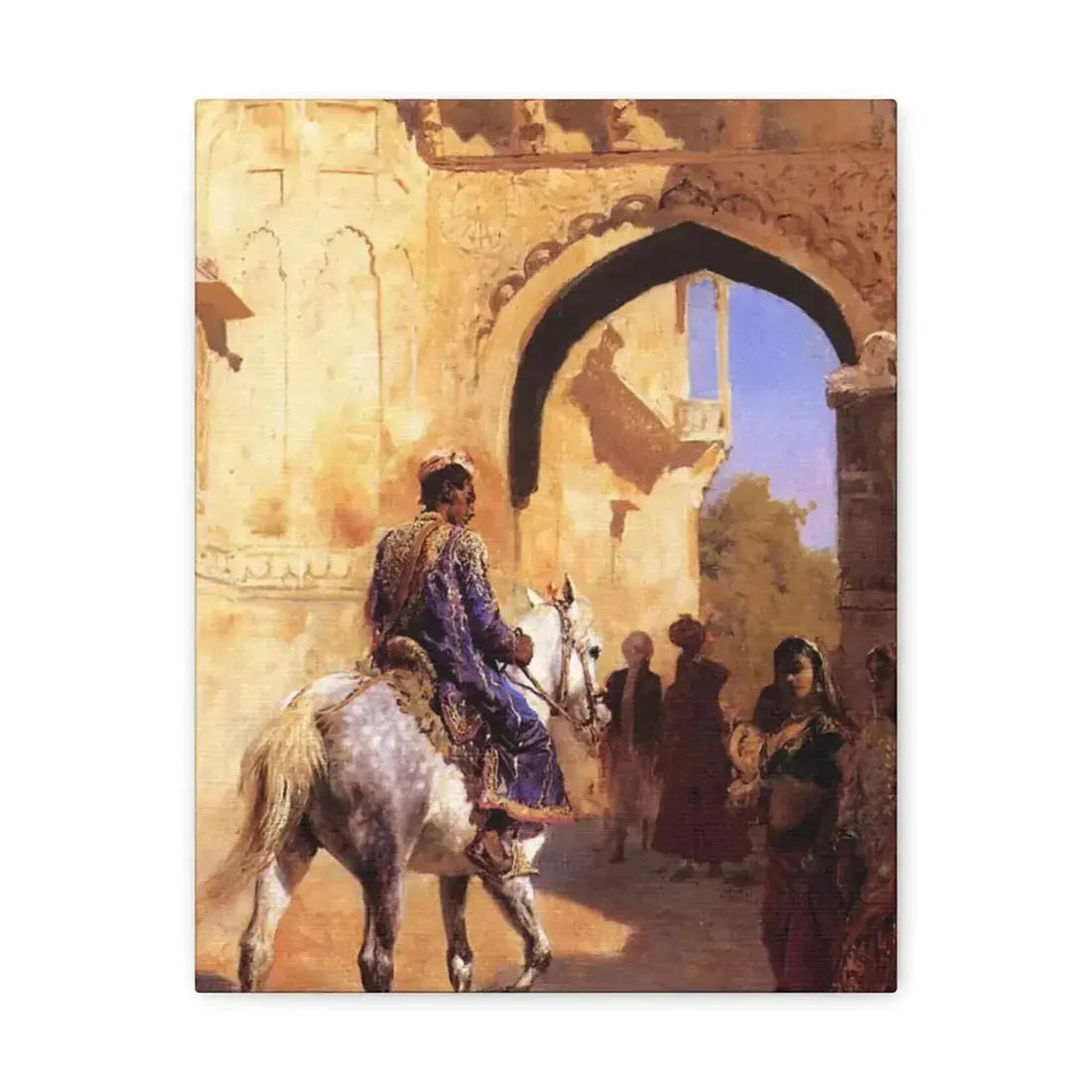 Edwin Lord Weeks (1849-1903) Street Scene in India c1884-1889 - Canvas Wall Art - The Sticker Space