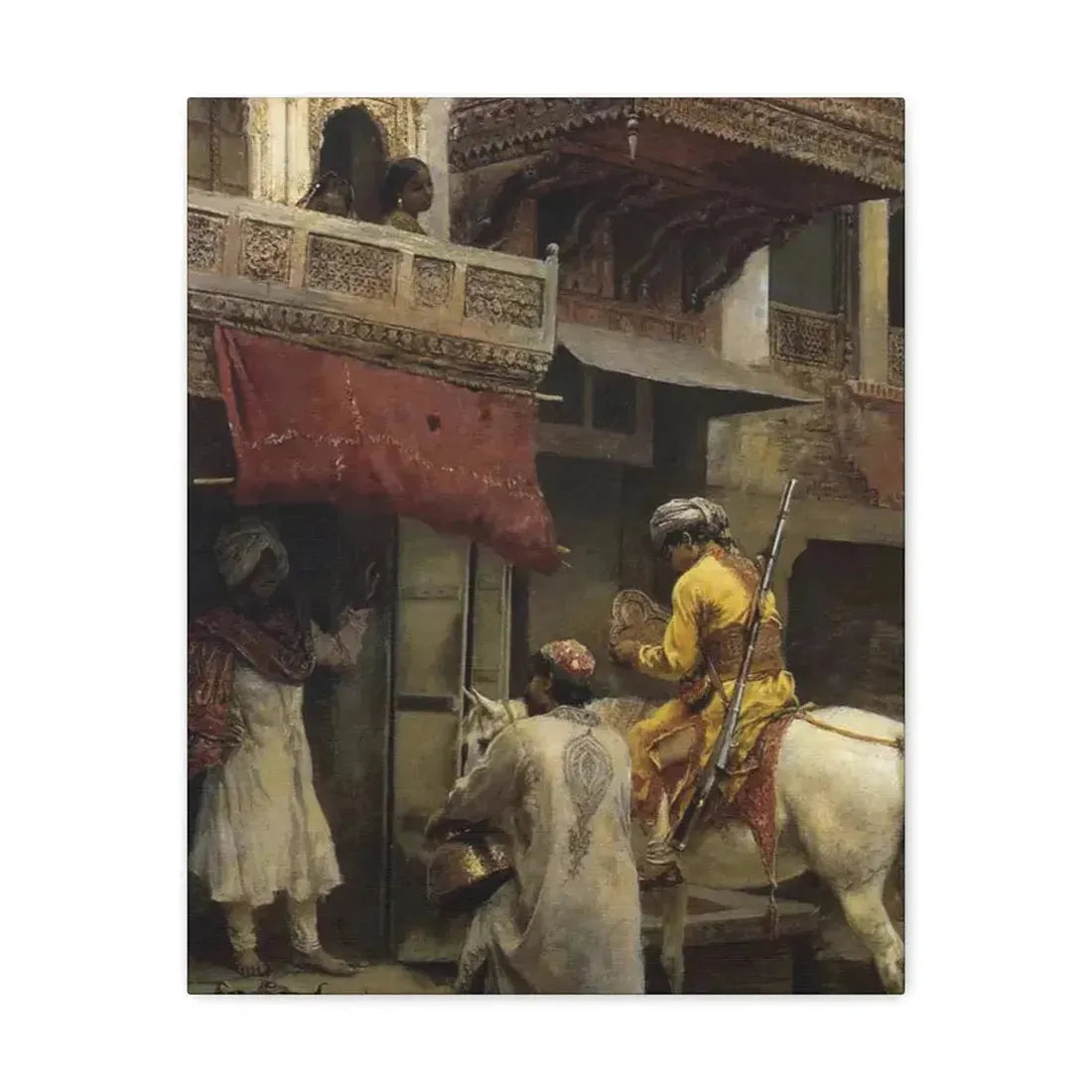 Edwin Lord Weeks (1849-1903) Street Scene in India - Canvas Wall Art 16″ x 20″ 1.25" - The Sticker Space