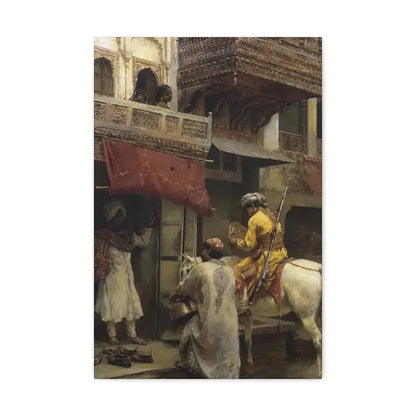 Edwin Lord Weeks (1849-1903) Street Scene in India - Canvas Wall Art 16″ x 24″ 1.25" - The Sticker Space