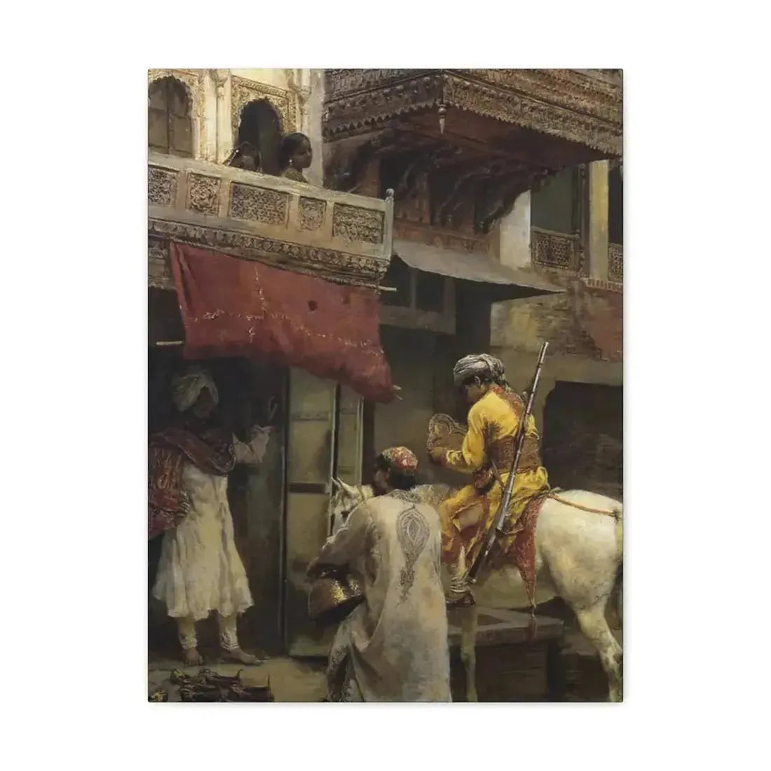 Edwin Lord Weeks (1849-1903) Street Scene in India - Canvas Wall Art 18″ x 24″ 1.25" - The Sticker Space