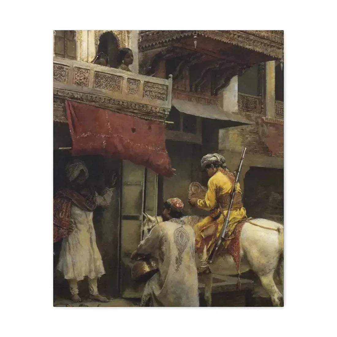 Edwin Lord Weeks (1849-1903) Street Scene in India - Canvas Wall Art 20″ x 24″ 1.25" - The Sticker Space