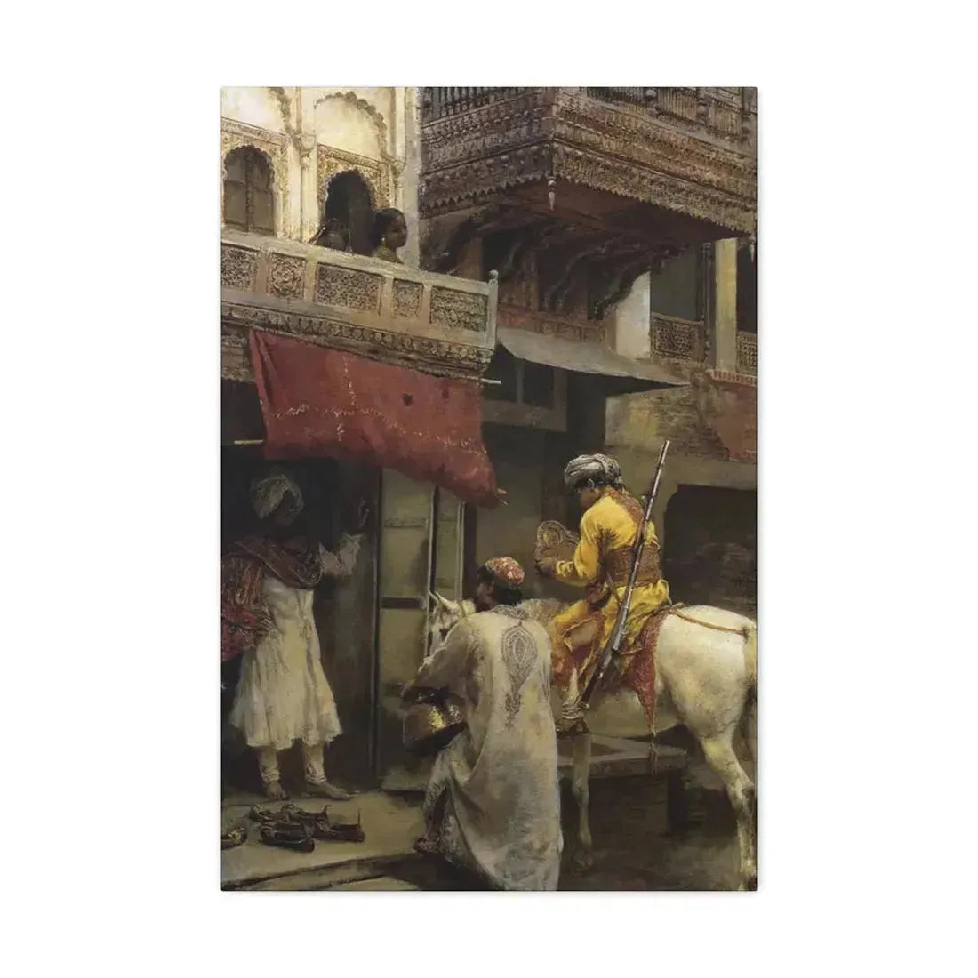 Edwin Lord Weeks (1849-1903) Street Scene in India - Canvas Wall Art 20″ x 30″ 1.25" - The Sticker Space