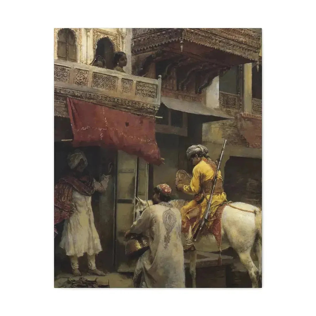 Edwin Lord Weeks (1849-1903) Street Scene in India - Canvas Wall Art 24″ x 30″ 1.25" - The Sticker Space
