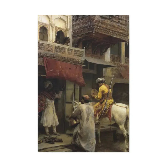 Edwin Lord Weeks (1849-1903) Street Scene in India - Canvas Wall Art 24″ x 36″ 1.25" - The Sticker Space
