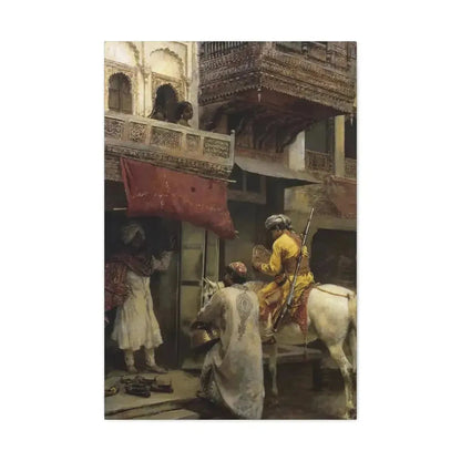 Edwin Lord Weeks (1849-1903) Street Scene in India - Canvas Wall Art - The Sticker Space