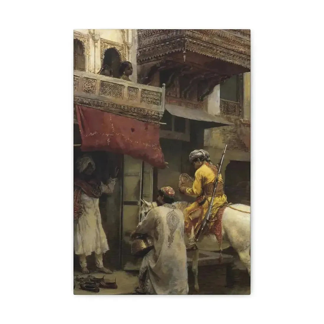 Edwin Lord Weeks (1849-1903) Street Scene in India - Canvas Wall Art - The Sticker Space