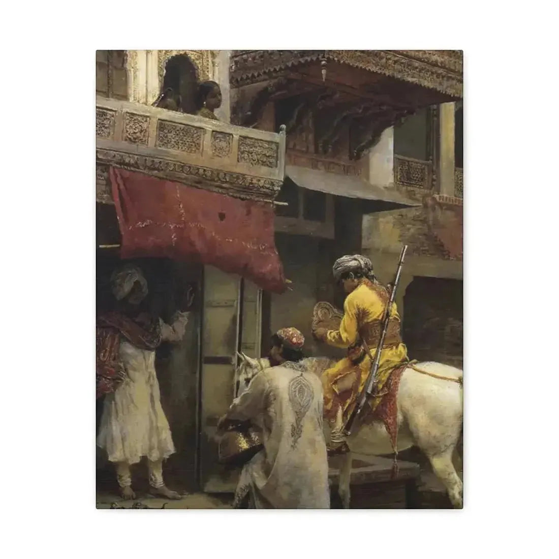 Edwin Lord Weeks (1849-1903) Street Scene in India - Canvas Wall Art - The Sticker Space