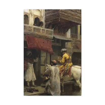 Edwin Lord Weeks (1849-1903) Street Scene in India - Canvas Wall Art - The Sticker Space