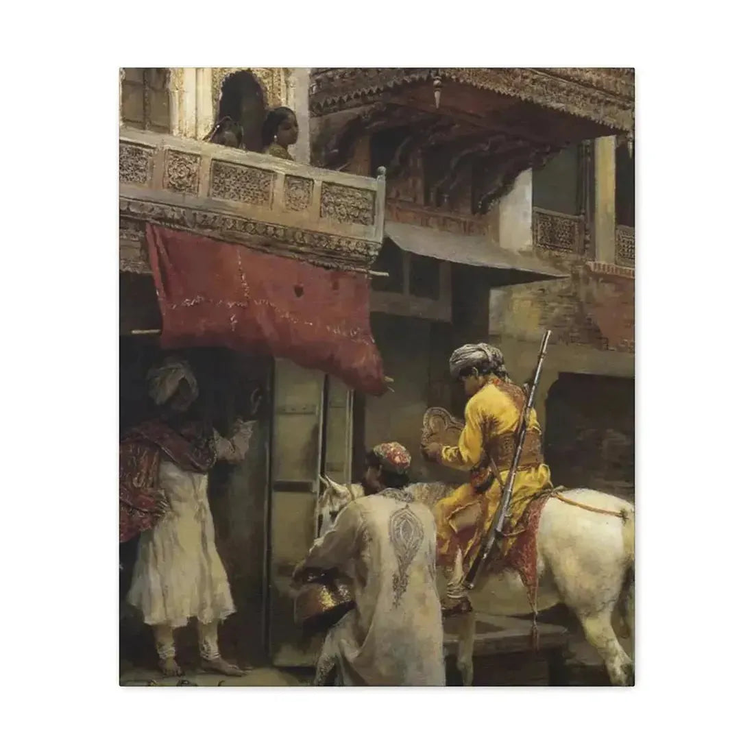 Edwin Lord Weeks (1849-1903) Street Scene in India - Canvas Wall Art - The Sticker Space