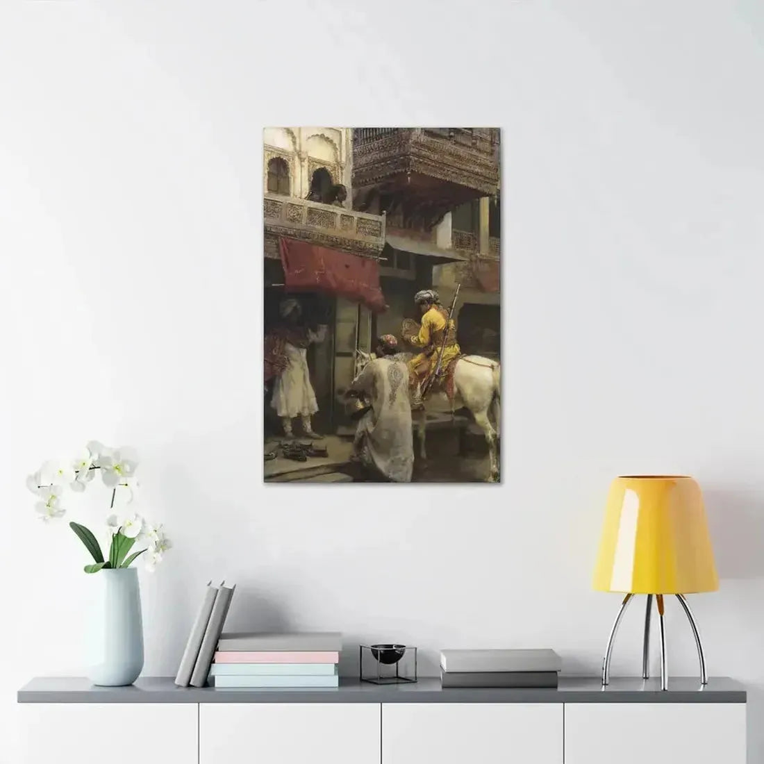 Edwin Lord Weeks (1849-1903) Street Scene in India - Canvas Wall Art - The Sticker Space