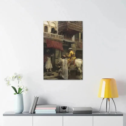 Edwin Lord Weeks (1849-1903) Street Scene in India - Canvas Wall Art - The Sticker Space
