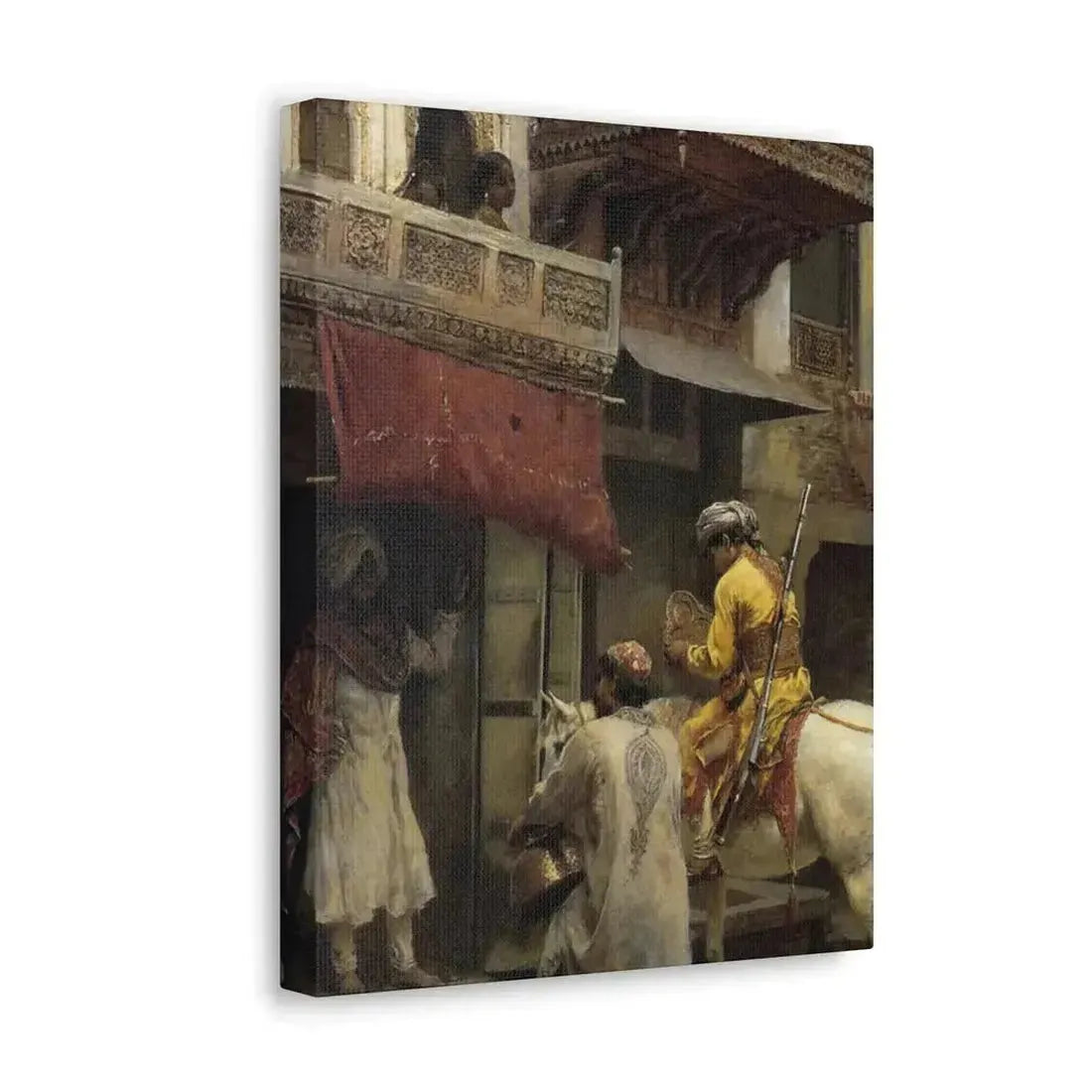 Edwin Lord Weeks (1849-1903) Street Scene in India - Canvas Wall Art - The Sticker Space