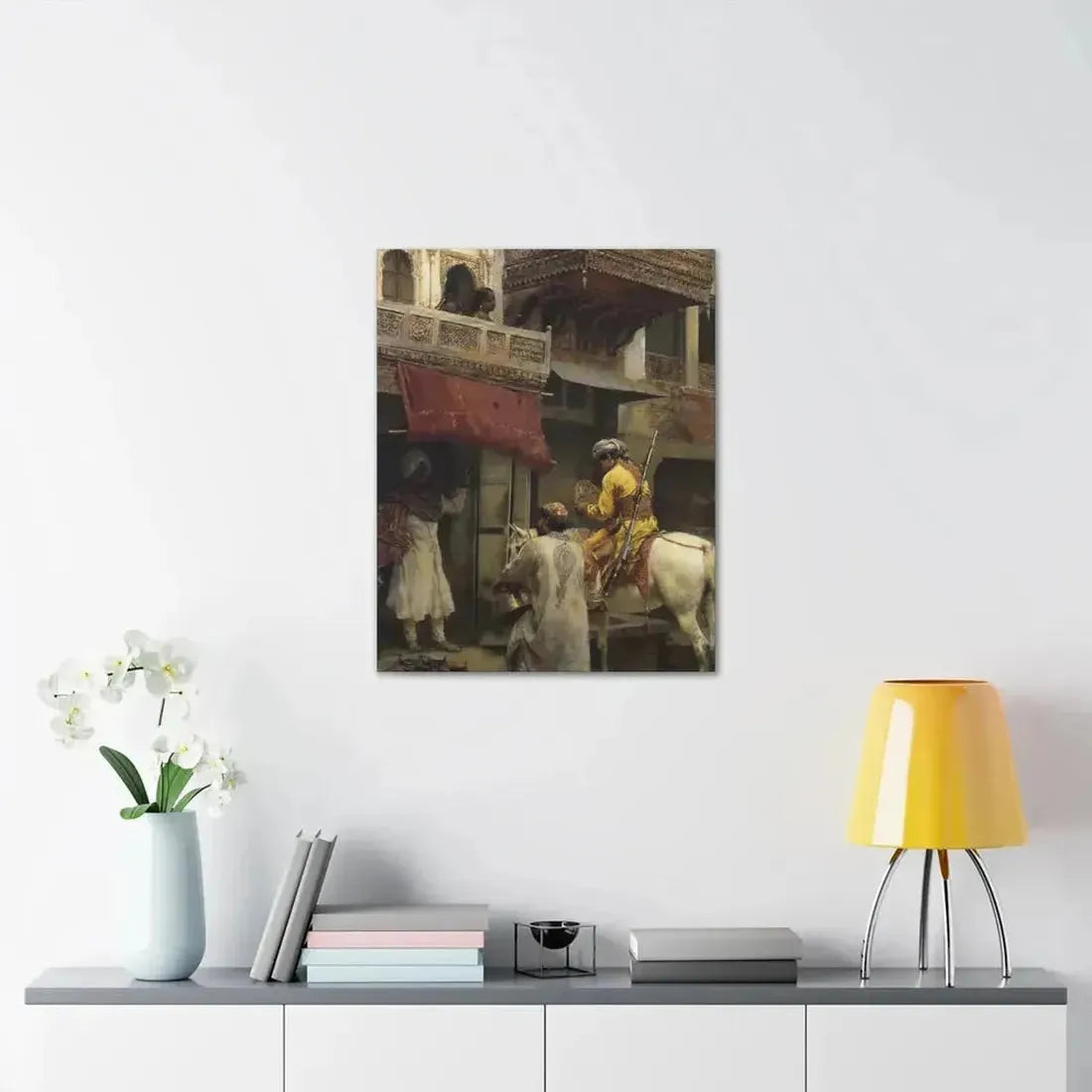 Edwin Lord Weeks (1849-1903) Street Scene in India - Canvas Wall Art - The Sticker Space