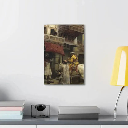 Edwin Lord Weeks (1849-1903) Street Scene in India - Canvas Wall Art - The Sticker Space
