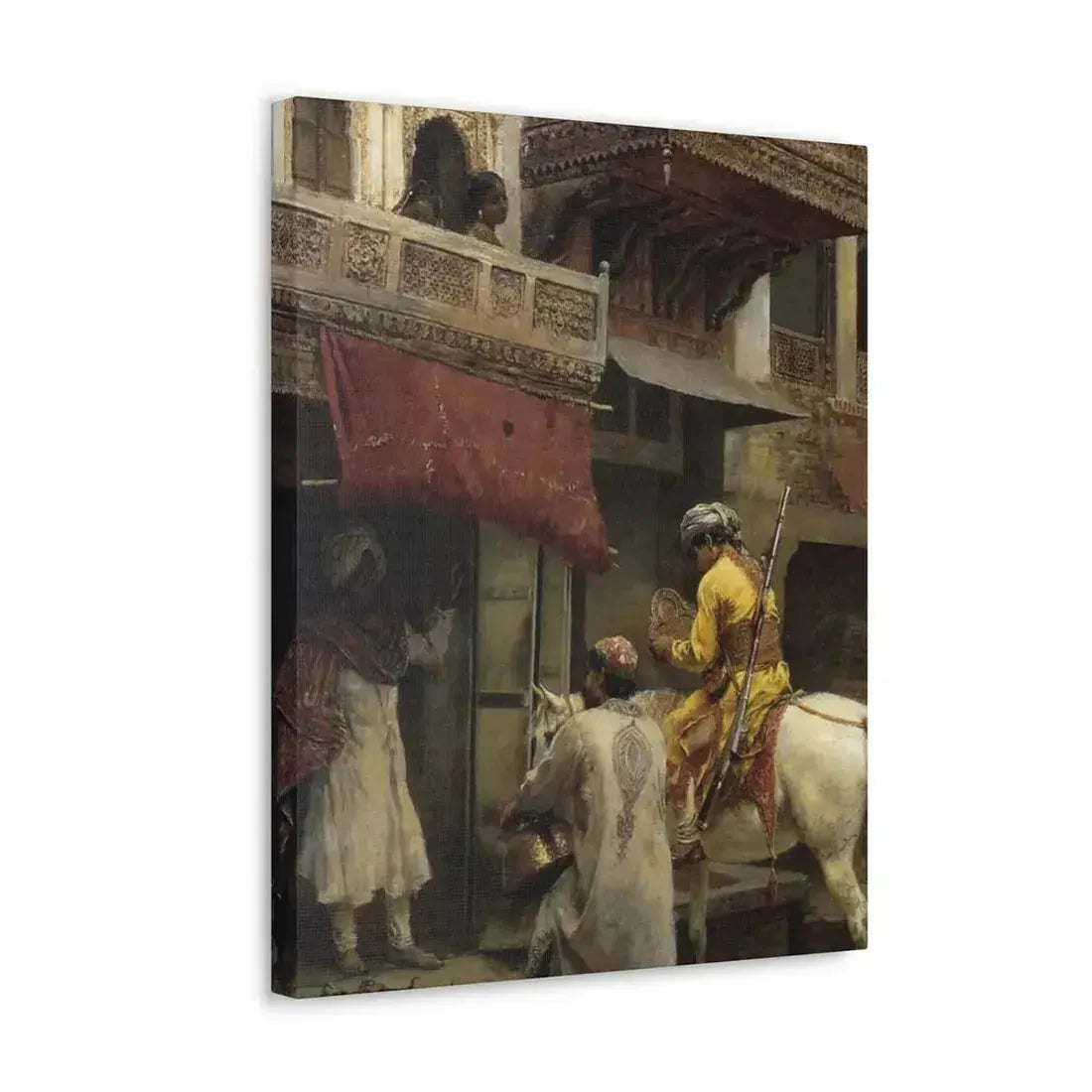 Edwin Lord Weeks (1849-1903) Street Scene in India - Canvas Wall Art - The Sticker Space