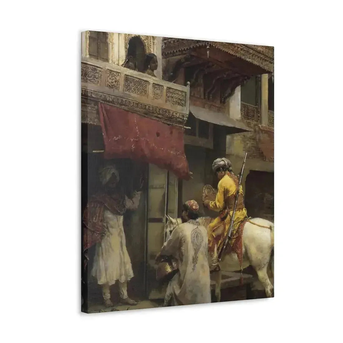 Edwin Lord Weeks (1849-1903) Street Scene in India - Canvas Wall Art - The Sticker Space
