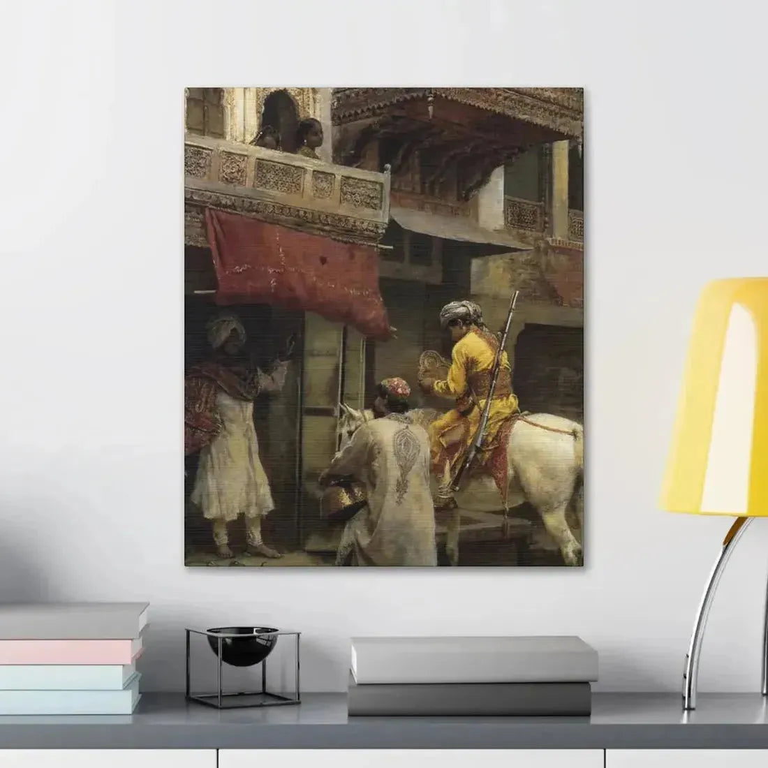 Edwin Lord Weeks (1849-1903) Street Scene in India - Canvas Wall Art - The Sticker Space