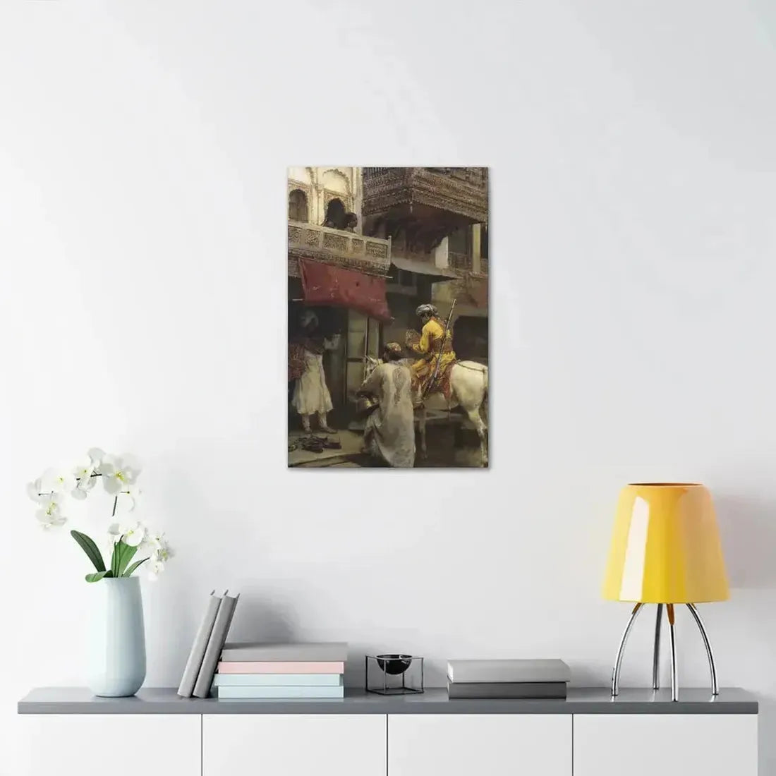 Edwin Lord Weeks (1849-1903) Street Scene in India - Canvas Wall Art - The Sticker Space