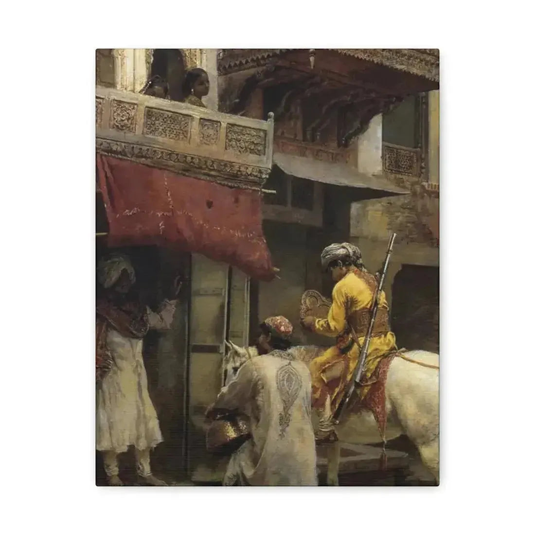 Edwin Lord Weeks (1849-1903) Street Scene in India - Canvas Wall Art - The Sticker Space