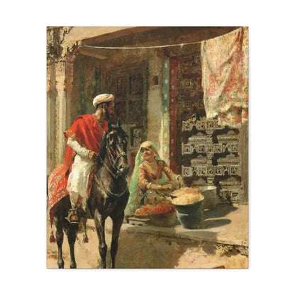 Edwin Lord Weeks (1849-1903) Street Vendor, Ahmedabad c1885 - Canvas Wall Art 20″ x 24″ 1.25" - The Sticker Space