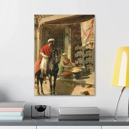 Edwin Lord Weeks (1849-1903) Street Vendor, Ahmedabad c1885 - Canvas Wall Art - The Sticker Space