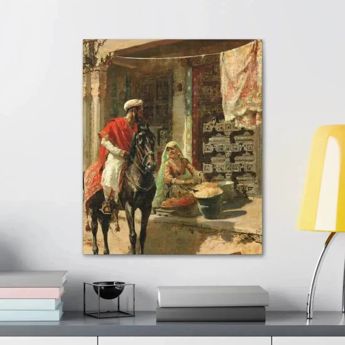 Edwin Lord Weeks (1849-1903) Street Vendor, Ahmedabad c1885 - Canvas Wall Art - The Sticker Space