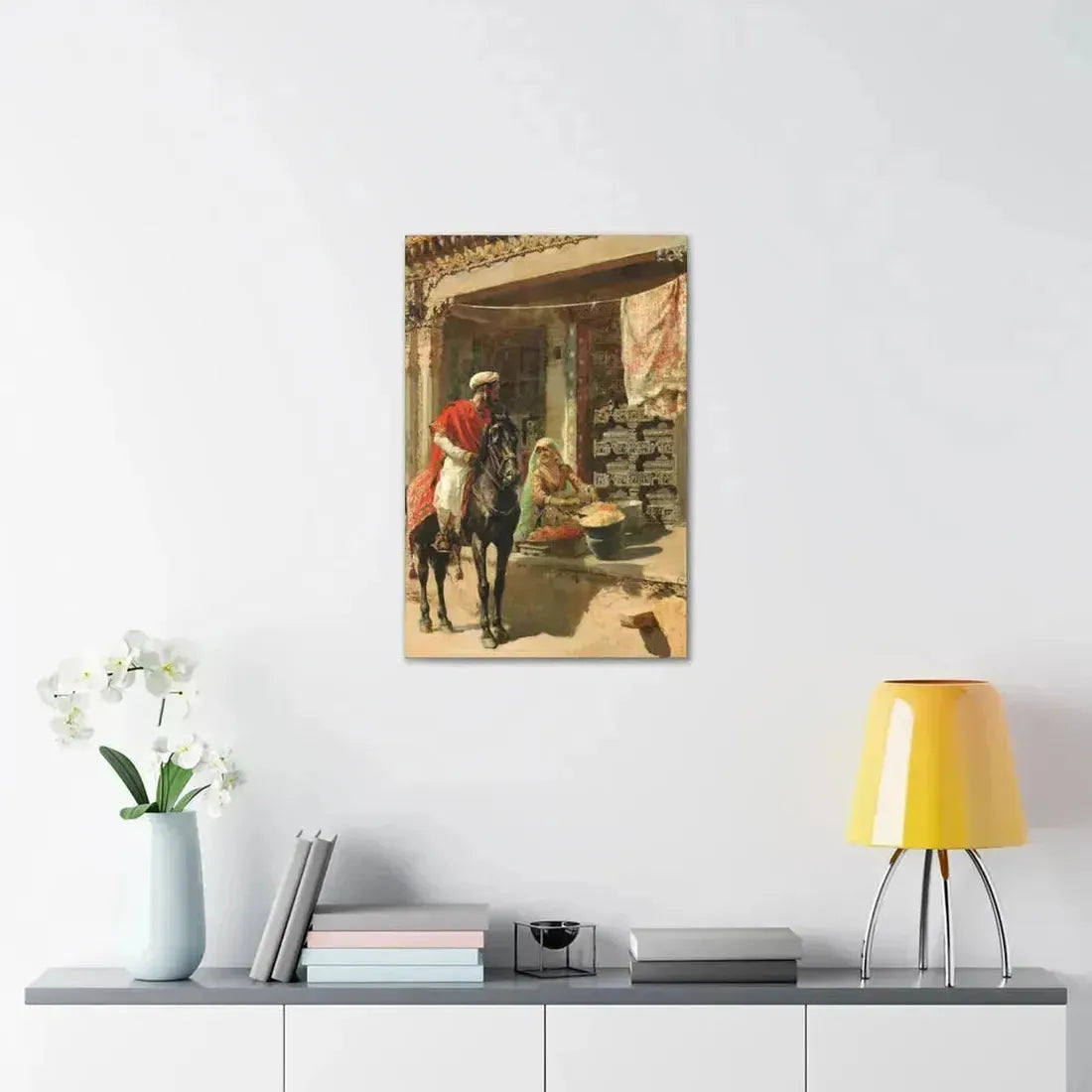 Edwin Lord Weeks (1849-1903) Street Vendor, Ahmedabad c1885 - Canvas Wall Art - The Sticker Space