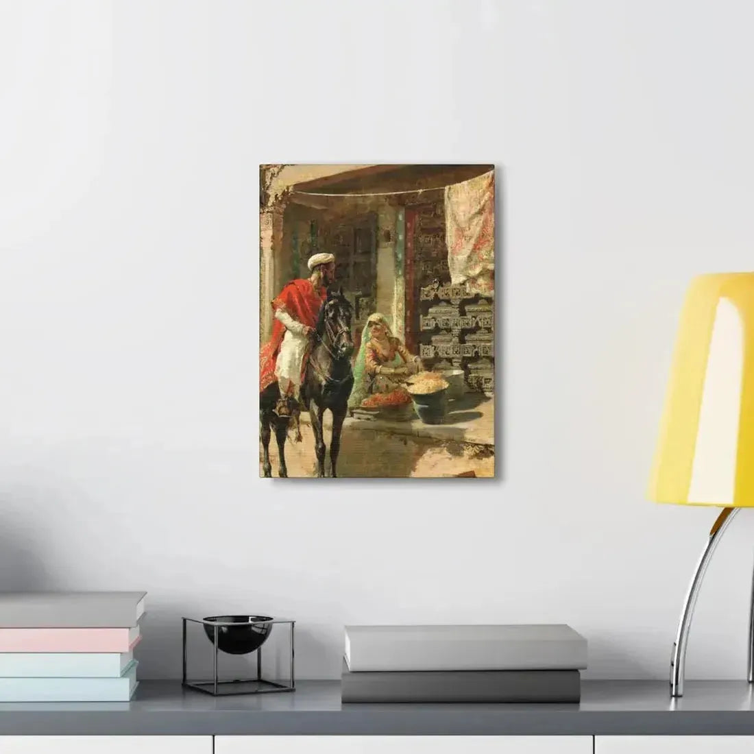 Edwin Lord Weeks (1849-1903) Street Vendor, Ahmedabad c1885 - Canvas Wall Art - The Sticker Space