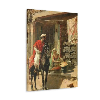 Edwin Lord Weeks (1849-1903) Street Vendor, Ahmedabad c1885 - Canvas Wall Art - The Sticker Space