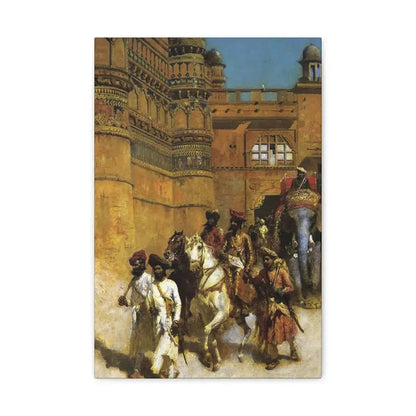 Edwin Lord Weeks (1849-1903) The Maharahaj of Gwalior Before His Palace c1887 - Canvas Wall Art 12" x 18" 1.25" - The Sticker Space