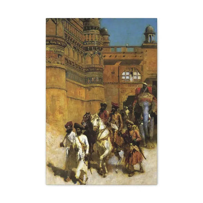 Edwin Lord Weeks (1849-1903) The Maharahaj of Gwalior Before His Palace c1887 - Canvas Wall Art 16″ x 24″ 1.25" - The Sticker Space