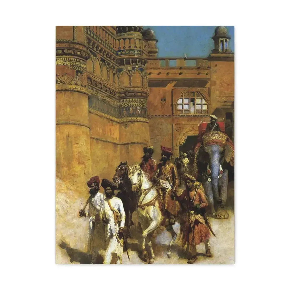 Edwin Lord Weeks (1849-1903) The Maharahaj of Gwalior Before His Palace c1887 - Canvas Wall Art 18″ x 24″ 1.25" - The Sticker Space