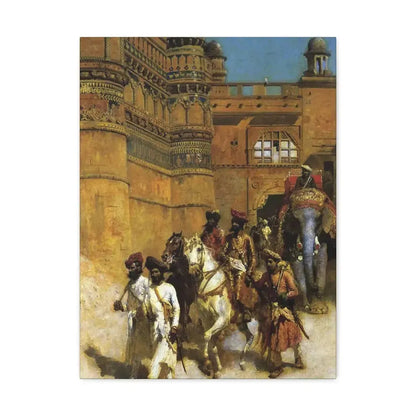 Edwin Lord Weeks (1849-1903) The Maharahaj of Gwalior Before His Palace c1887 - Canvas Wall Art 18″ x 24″ 1.25" - The Sticker Space
