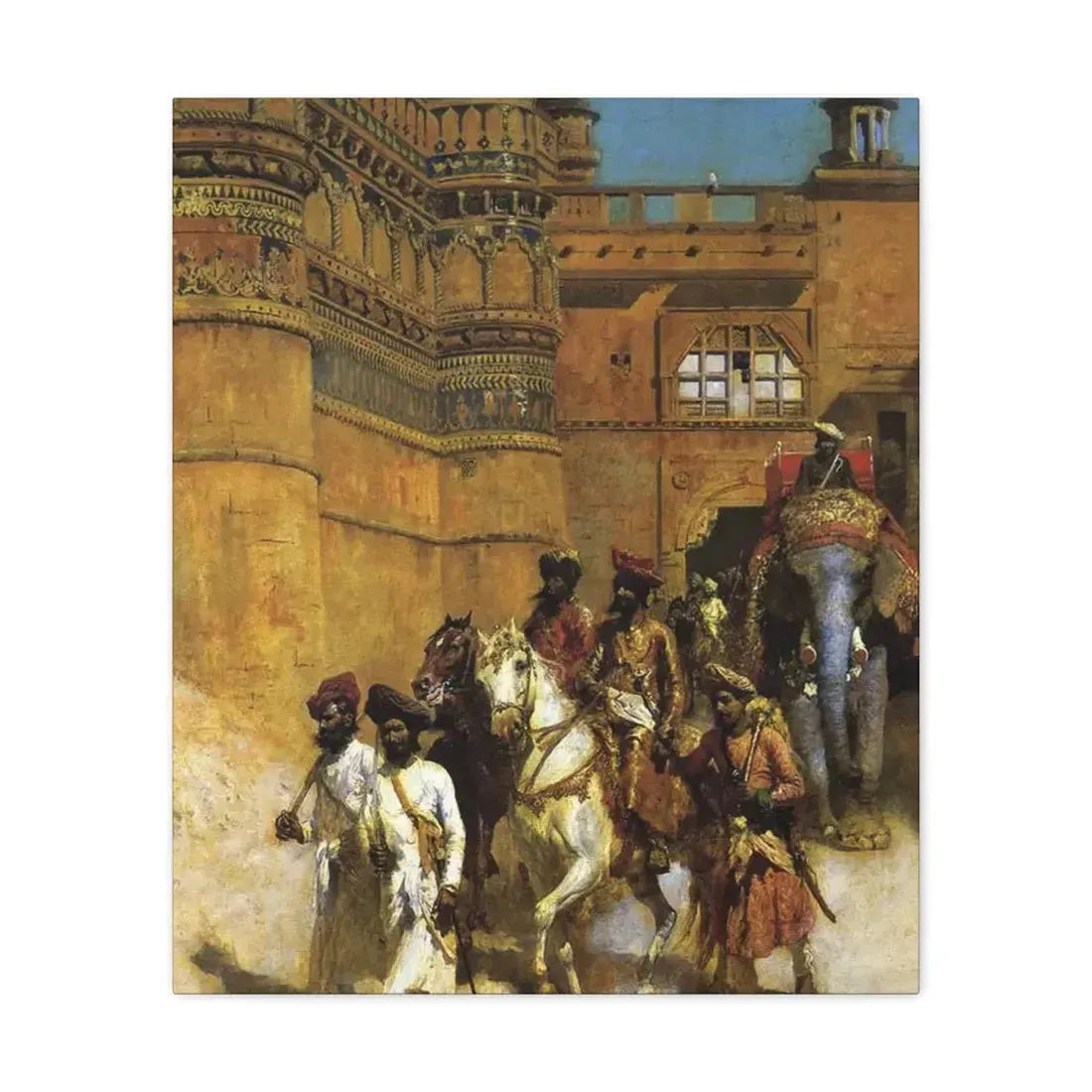 Edwin Lord Weeks (1849-1903) The Maharahaj of Gwalior Before His Palace c1887 - Canvas Wall Art 20″ x 24″ 1.25" - The Sticker Space