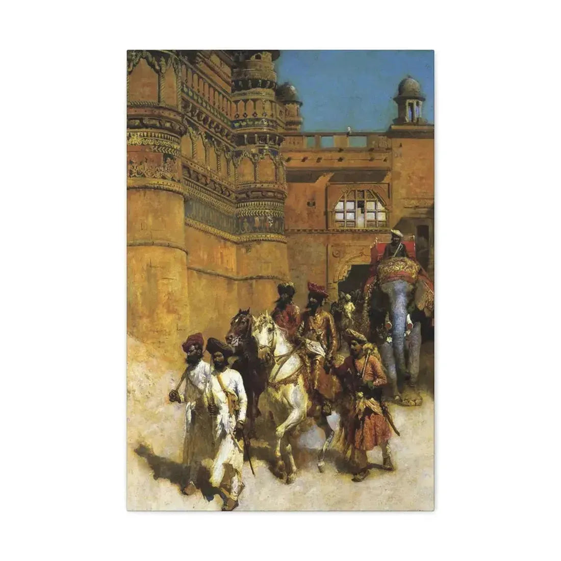 Edwin Lord Weeks (1849-1903) The Maharahaj of Gwalior Before His Palace c1887 - Canvas Wall Art 20″ x 30″ 1.25" - The Sticker Space